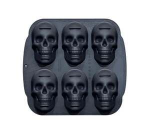 Jetkong Silicone Skull Cake Mold 6-Cavity Halloween Baking Pan